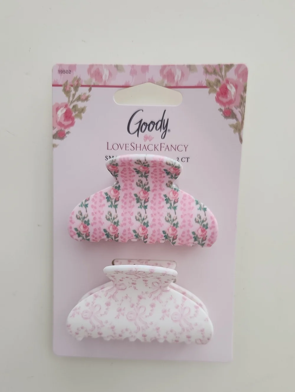 LOVESHACKFANCY Goody Small Claw Clip Pink Floral And Bows New
